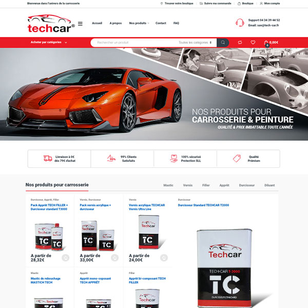 Site e-commerce carrosserie automobile