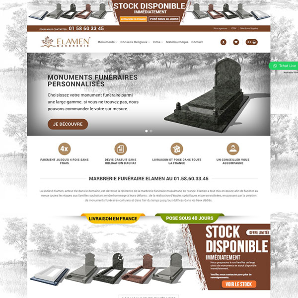 création site e-commerce marbrerie funeraire